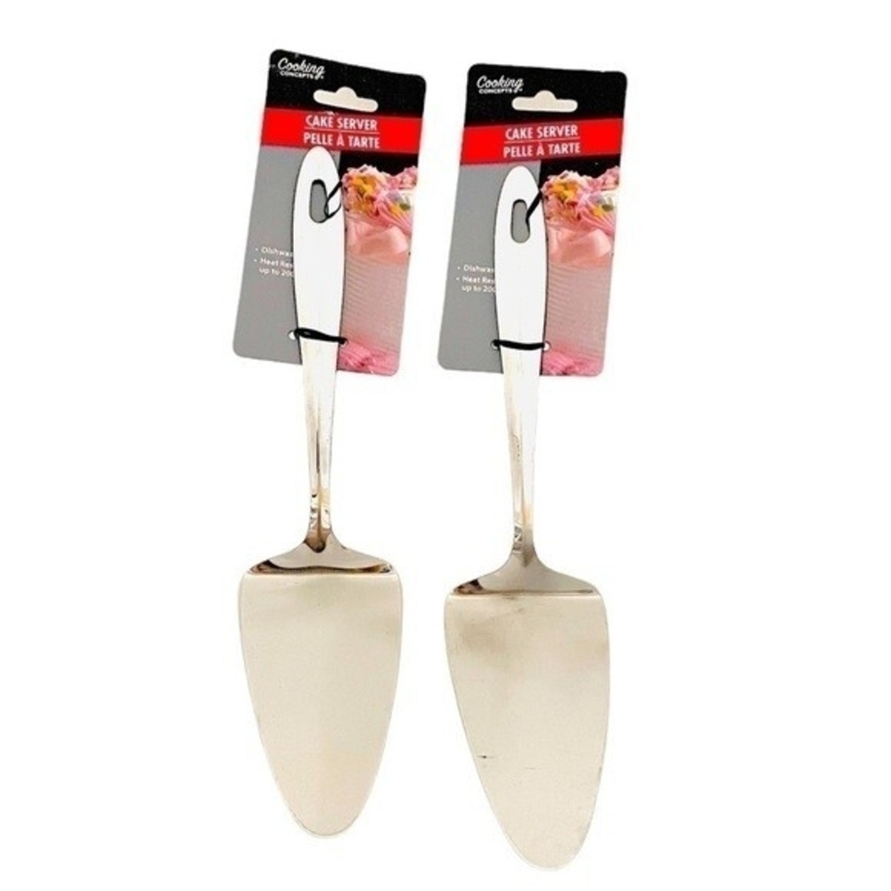 Cooking Concepts Heat Resistant Cake Server Spatula Set of 2 Stainless Steel NWT - Picture 2 of 2